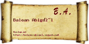 Balean Abigél névjegykártya